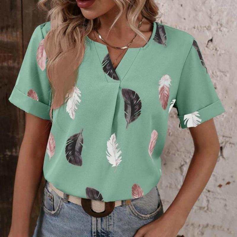 Women' Blouses Stylish Tee Top Quick Drying Summer T-shirt Thin Women Feather Pattern Dressing Up, Green
Women' Blouses Stylish Tee Top Quick Drying Summer T-shirt Thin Women Feather Pattern Dressing Up, Green
