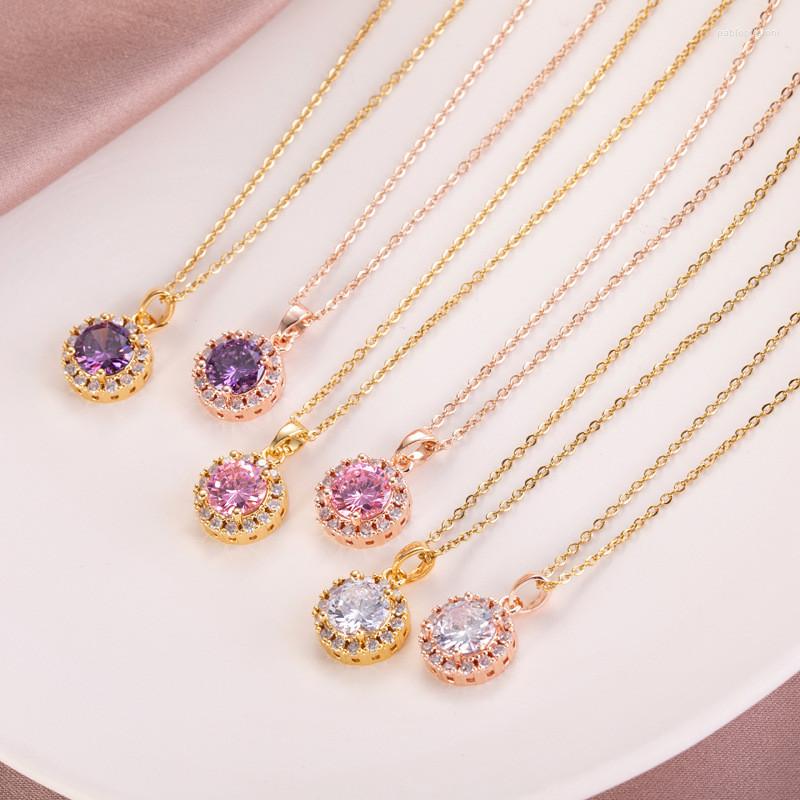 Pendant Necklaces High Grade Round Zircon Necklace Fashion Charms Stainless Steel Choker Jewelry Party Gifts For Women Girls
Pendant Necklaces High Grade Round Zircon Necklace Fashion Charms Stainless Steel Choker Jewelry Party Gifts For Women Girls