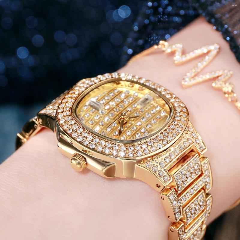 Wristwatches Luxury Full Diamond Women's Watch Crystal Ladies Bracelet Wrist Watches Clock Relojes Quartz For Women 01, Gold
Wristwatches Luxury Full Diamond Women's Watch Crystal Ladies Bracelet Wrist Watches Clock Relojes Quartz For Women 01, Gold