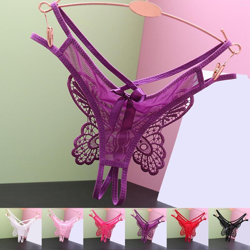 Women's Panties Women Thong Sexy Embroidery Butterfly Lingerie Thongs Open Crotch Underwear Purple G-string
Women's Panties Women Thong Sexy Embroidery Butterfly Lingerie Thongs Open Crotch Underwear Purple G-string