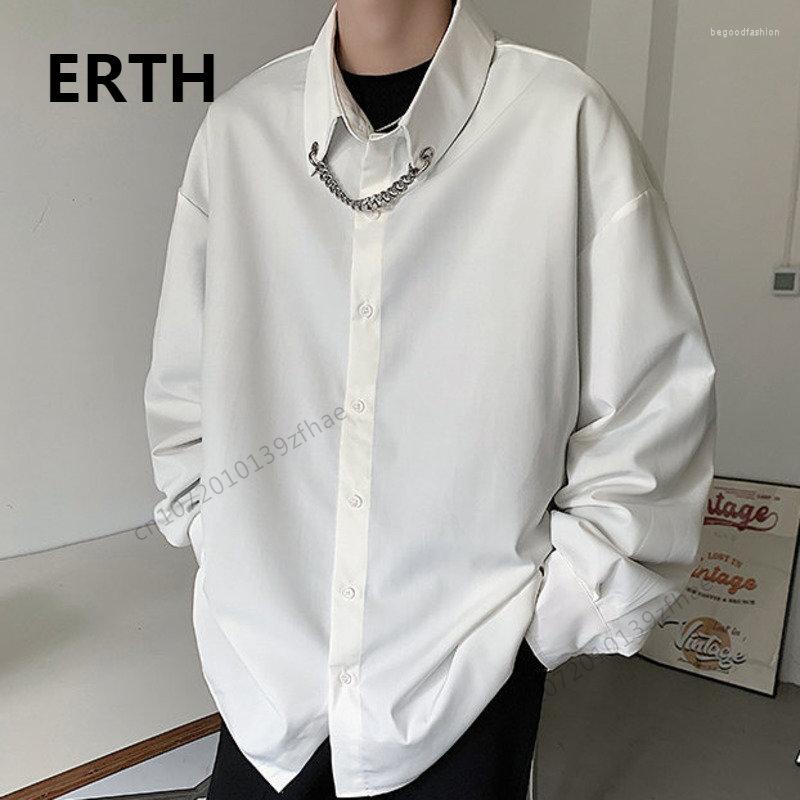 Men's Casual Shirts ERTH Korean Chic Men's Shirt Chain Decoration Long Sleeve Trendy Lapel Solid Color 2023 Spring Top, Black
Men's Casual Shirts ERTH Korean Chic Men's Shirt Chain Decoration Long Sleeve Trendy Lapel Solid Color 2023 Spring Top, Black