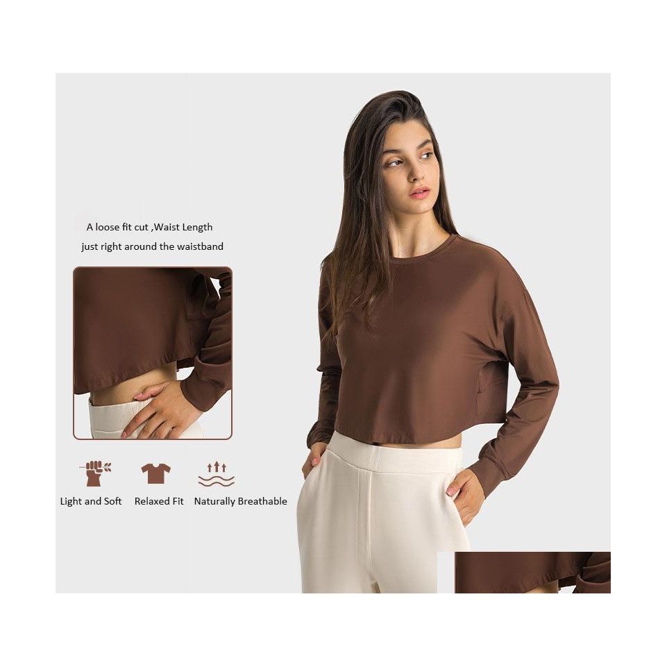 Yoga Outfit L124 Cropped Hoodie Relaxed Fit Sweatshirts Tops Breathable Workout Tee Quickdrying Sports Coat Jacket Casual Long Sleev Dhken, Brown coffee
Yoga Outfit L124 Cropped Hoodie Relaxed Fit Sweatshirts Tops Breathable Workout Tee Quickdrying Sports Coat Jacket Casual Long Sleev Dhken, Brown coffee