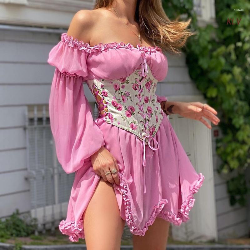 Casual Dresses Off Shoulder Chiffon Long-Sleeved Shirt High Waist Ruffled Skirt Sweet Dress Floral Suit Female Ruffle Sexy Bustier Set, Solid blue
Casual Dresses Off Shoulder Chiffon Long-Sleeved Shirt High Waist Ruffled Skirt Sweet Dress Floral Suit Female Ruffle Sexy Bustier Set, Solid blue