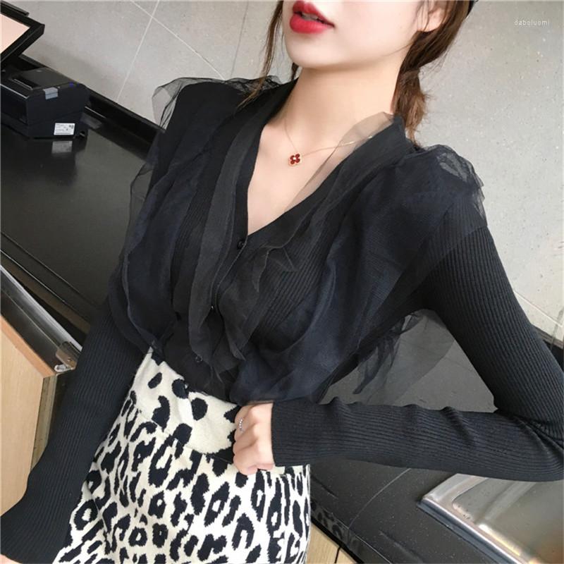 Women's Knits 2023 Korean Women Fashion Knitted Cardigans Ladies High Elastic Slim Single Breasted Elegant Mesh Cardigan V-Neck Sweaters Top, Black
Women's Knits 2023 Korean Women Fashion Knitted Cardigans Ladies High Elastic Slim Single Breasted Elegant Mesh Cardigan V-Neck Sweaters Top, Black