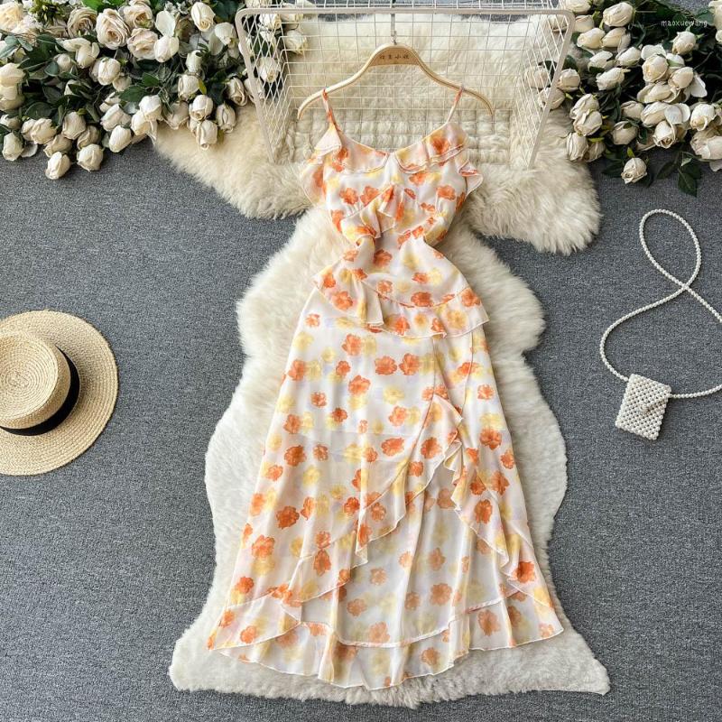 Casual Dresses French Floral Print Ruffled Irregular Dress For Women Fashion Sexy Sleeveless Summer Chiffon Holiday Clothes Vestidos K462, Mixed
Casual Dresses French Floral Print Ruffled Irregular Dress For Women Fashion Sexy Sleeveless Summer Chiffon Holiday Clothes Vestidos K462, Mixed