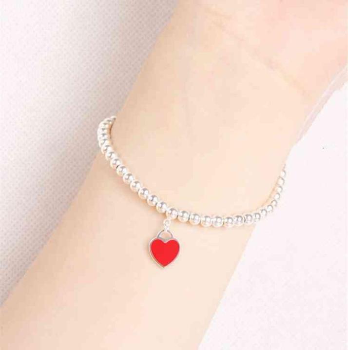 Titanium steel round bead chain red love Enamel Bracelet female fashion personality net same does not fade7377756 
Titanium steel round bead chain red love Enamel Bracelet female fashion personality net same does not fade7377756