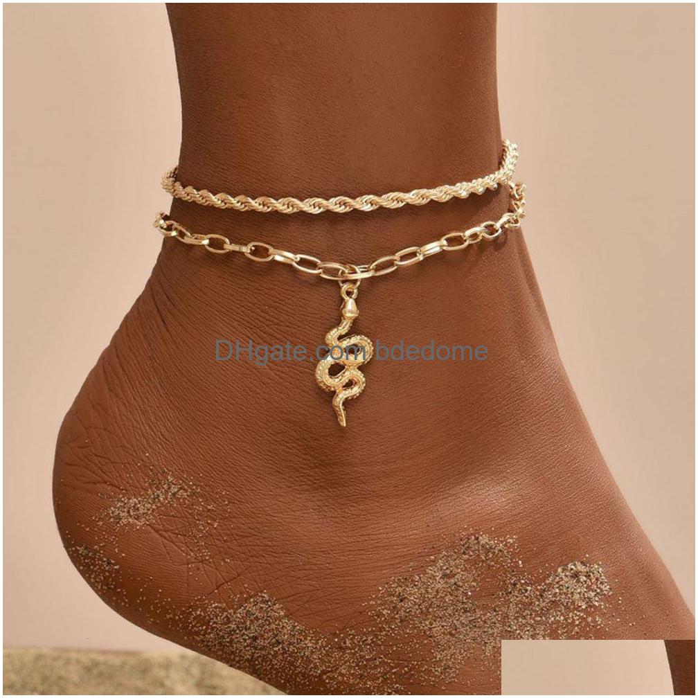 Anklets Vagzeb Bohemian Snake Summer For Women Ankle Bracelet Set On Leg Chain Femme Jewelry Beach Accessories Mujer Drop Delivery Dhuro
Anklets Vagzeb Bohemian Snake Summer For Women Ankle Bracelet Set On Leg Chain Femme Jewelry Beach Accessories Mujer Drop Delivery Dhuro