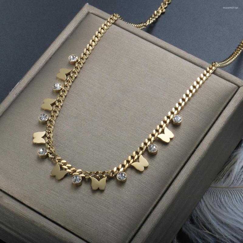 Pendant Necklaces ZMFashion Boho Charm Butterfly Crystal Necklace For Women Stainless Steel Zircon Clavicle Chain Chokers Party Jewelry Gift
Pendant Necklaces ZMFashion Boho Charm Butterfly Crystal Necklace For Women Stainless Steel Zircon Clavicle Chain Chokers Party Jewelry Gift