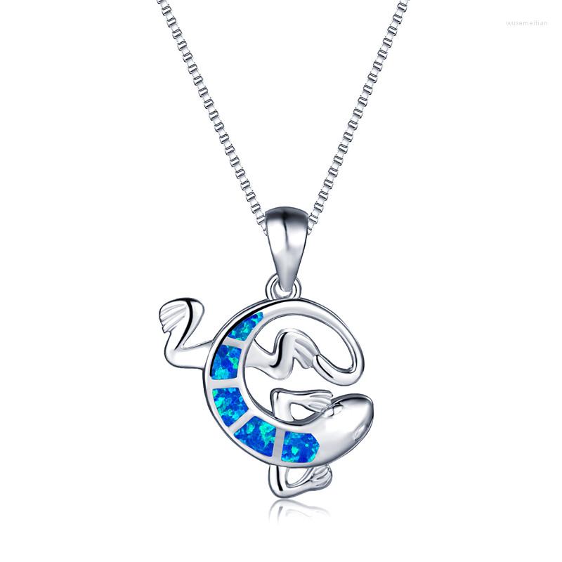 Pendant Necklaces Vintage Punk Gecko Necklace Blue Fire Opal Stone Animal Dainty Silver Color Chain For Women Accessory
Pendant Necklaces Vintage Punk Gecko Necklace Blue Fire Opal Stone Animal Dainty Silver Color Chain For Women Accessory