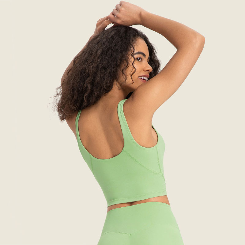 2054 U Back Women Yoga Tank Tops Soft Fabric Shockproof Sports Bra Shirts Fiess Vest Top Sexy Underwear Solid Color Gym Clothes with Removable Cups