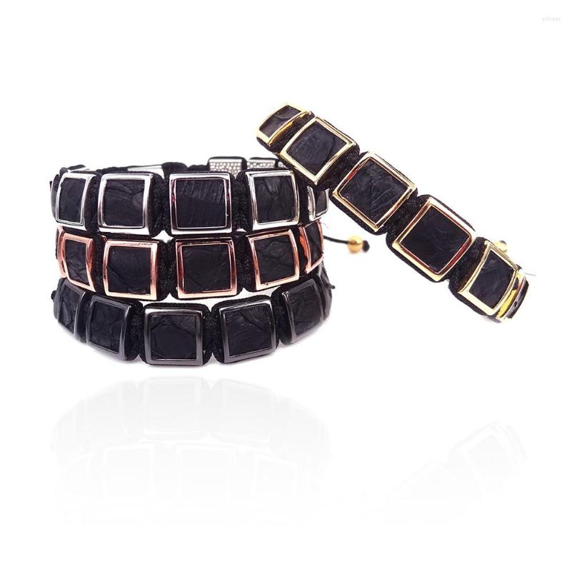Charm Bracelets Black Python Leather Square Bead Bracelet For European Saudi Women Men Custom Logo Luxury Jewelry Gift
Charm Bracelets Black Python Leather Square Bead Bracelet For European Saudi Women Men Custom Logo Luxury Jewelry Gift
