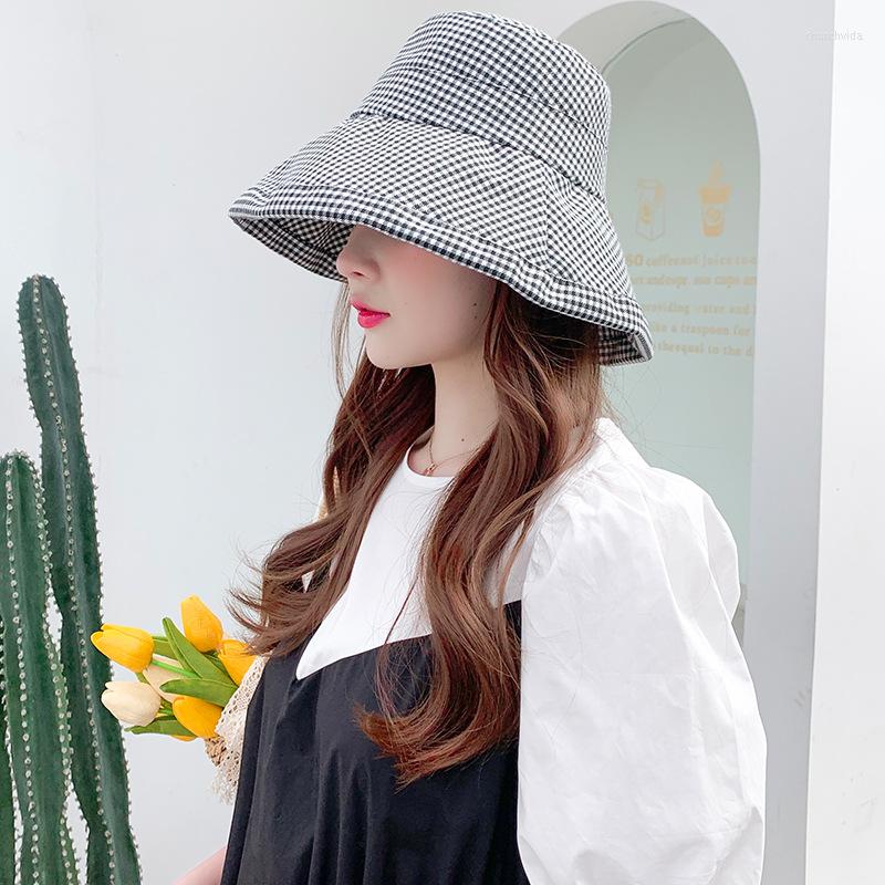Berets YQYXCY Bucket Hat Fisherman Cap Summer For Women Outdoor Sunshade Sun Protection Folding Large Brim Plaid Sunhat Female, White black
Berets YQYXCY Bucket Hat Fisherman Cap Summer For Women Outdoor Sunshade Sun Protection Folding Large Brim Plaid Sunhat Female, White black