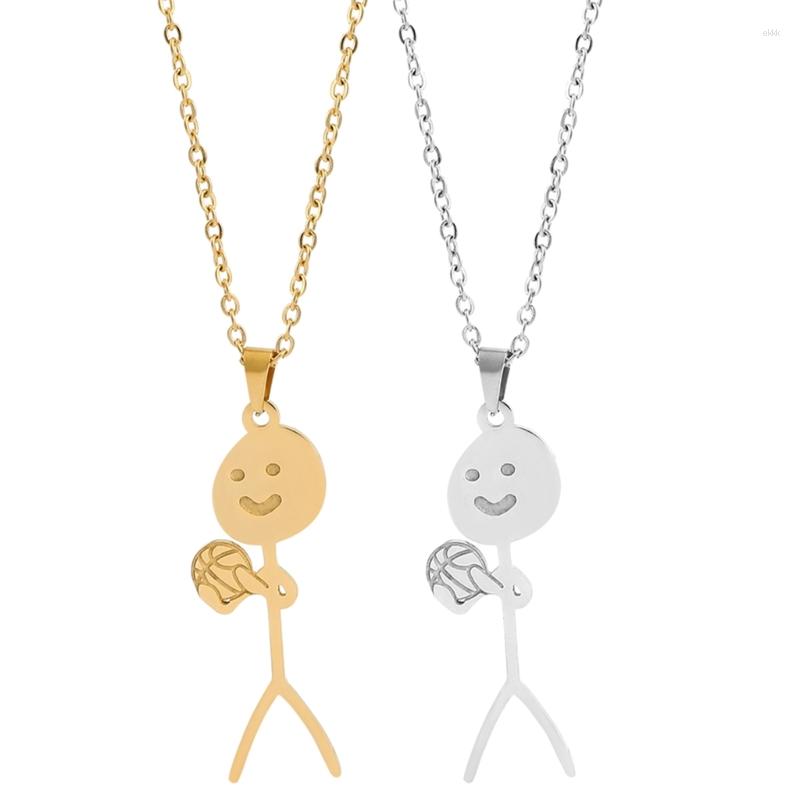 Pendant Necklaces Handmade Stick Figure People Necklace Matchstick Men Playing Ball Clavicle Chain Unique Choker Decor
Pendant Necklaces Handmade Stick Figure People Necklace Matchstick Men Playing Ball Clavicle Chain Unique Choker Decor