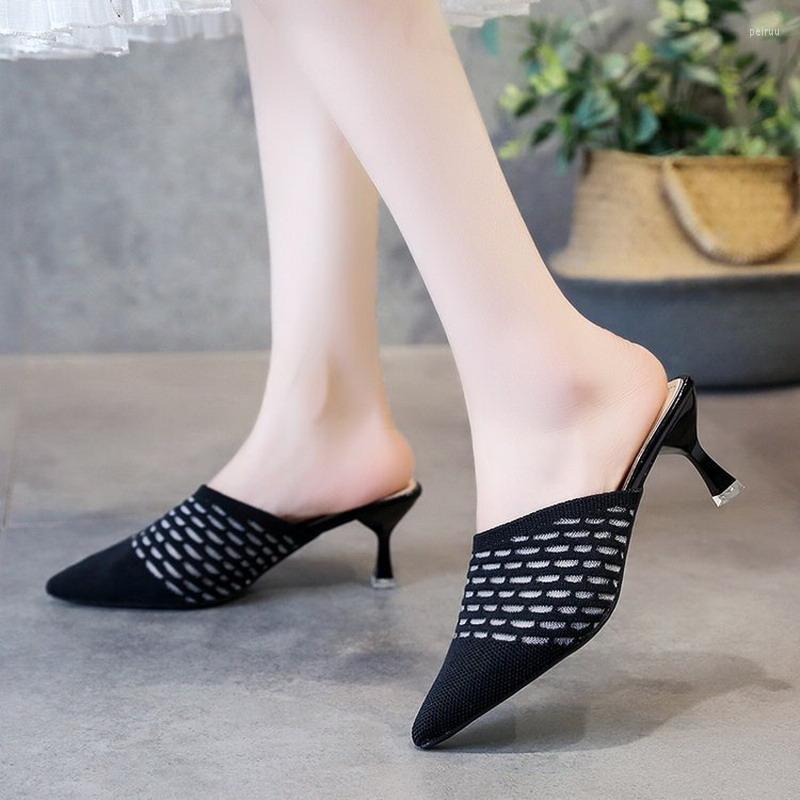 Slippers Baotou Thin Heel Half Slipper Heels Pointed Toe Women Shoes Stretch Fabric Mesh Mules Flip Flop Slip On Slides Pumps, Beige
Slippers Baotou Thin Heel Half Slipper Heels Pointed Toe Women Shoes Stretch Fabric Mesh Mules Flip Flop Slip On Slides Pumps, Beige