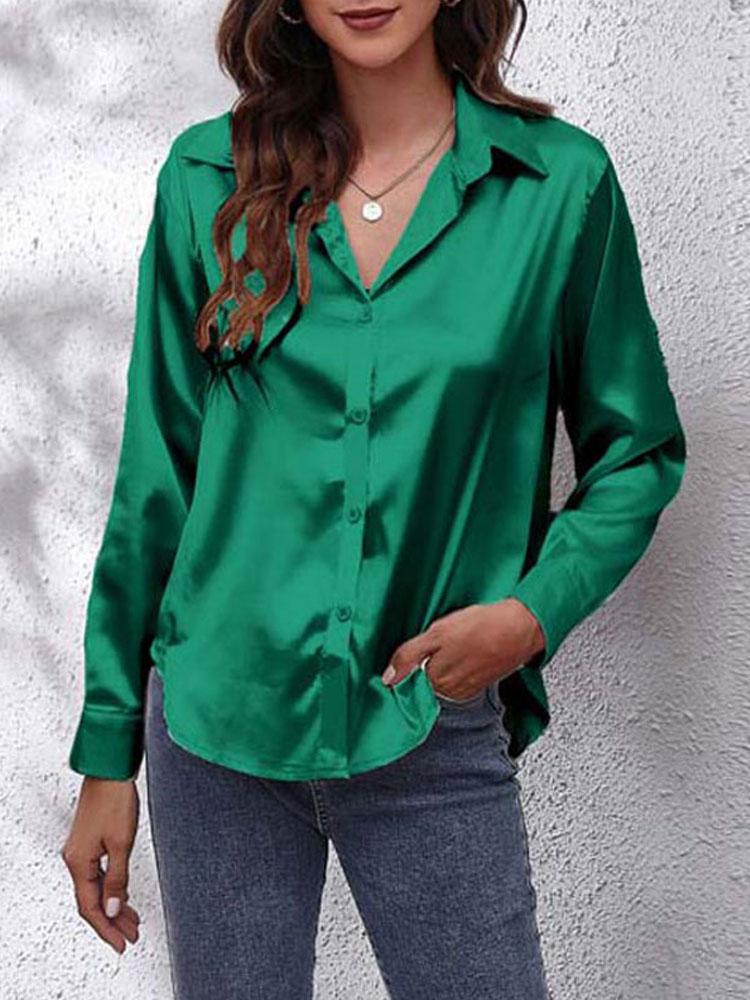 Shirts Spring Satin Shirt Women Loose Button Up Blouse Shirt Ladies Imitation Silk Long Sleeve Shirt For Women, Gray
Shirts Spring Satin Shirt Women Loose Button Up Blouse Shirt Ladies Imitation Silk Long Sleeve Shirt For Women, Gray