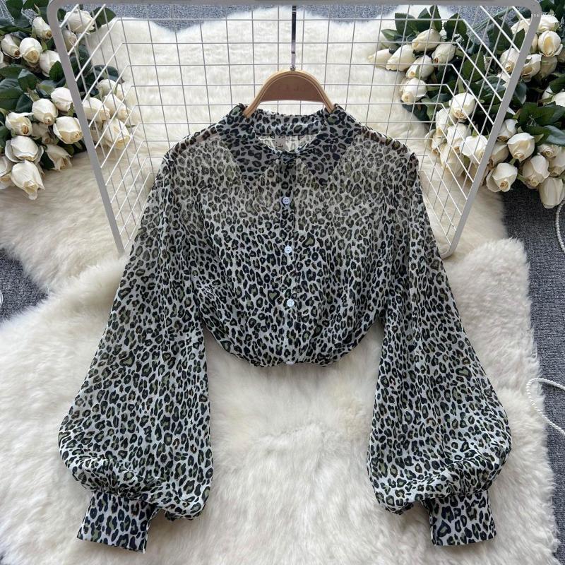 Women's Blouses Spring French Fashion Chiffon Leopard Print Lantern Sleeve Chic Blouse, Black
Women's Blouses Spring French Fashion Chiffon Leopard Print Lantern Sleeve Chic Blouse, Black