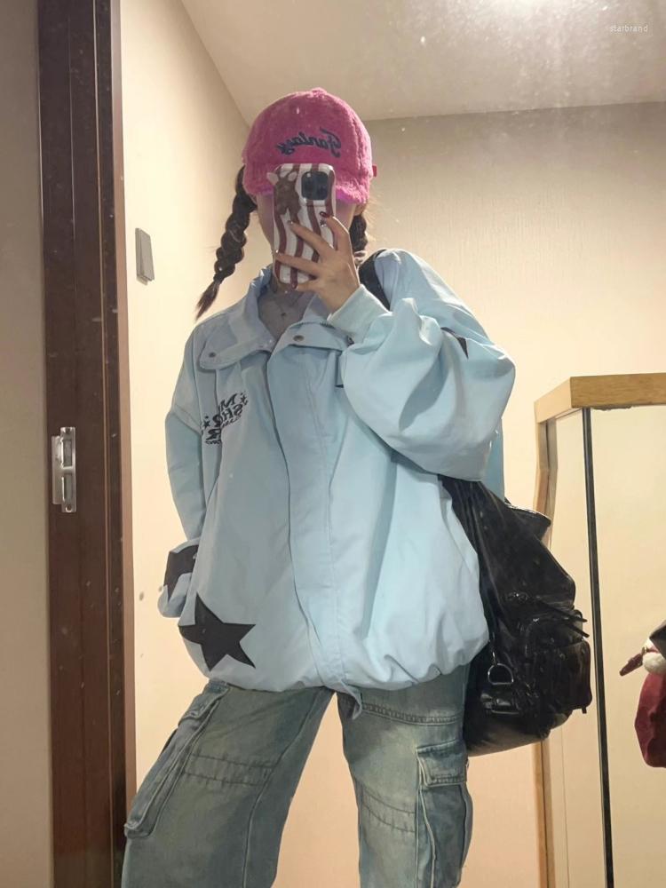 Women' Jackets Deeptown Vintage Streetwear Zipper Oversized Women Harajuku Retro Star Patchwork Coats Loose Casual Long Sleeve Tops Y2K, Blue
Women' Jackets Deeptown Vintage Streetwear Zipper Oversized Women Harajuku Retro Star Patchwork Coats Loose Casual Long Sleeve Tops Y2K, Blue