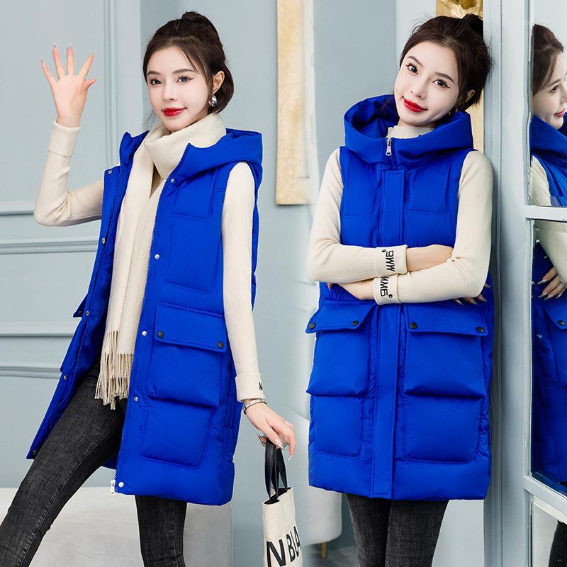 Women's Vests 2023 Sleeveless Down Cotton Vest Women Winter Medium Length Hooded Loose Female Parkas Casual Waistcoat Coat Ladies Outerwea, Blue
Women's Vests 2023 Sleeveless Down Cotton Vest Women Winter Medium Length Hooded Loose Female Parkas Casual Waistcoat Coat Ladies Outerwea, Blue