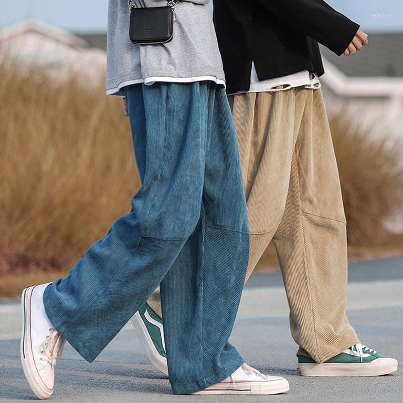 Men's Pants Men Trousers 2023 Spring Casual Japanese Retro Corduroy Fashion Elastic Waist Loose Straight Mens Sweatpant, Green 
Men's Pants Men Trousers 2023 Spring Casual Japanese Retro Corduroy Fashion Elastic Waist Loose Straight Mens Sweatpant, Green