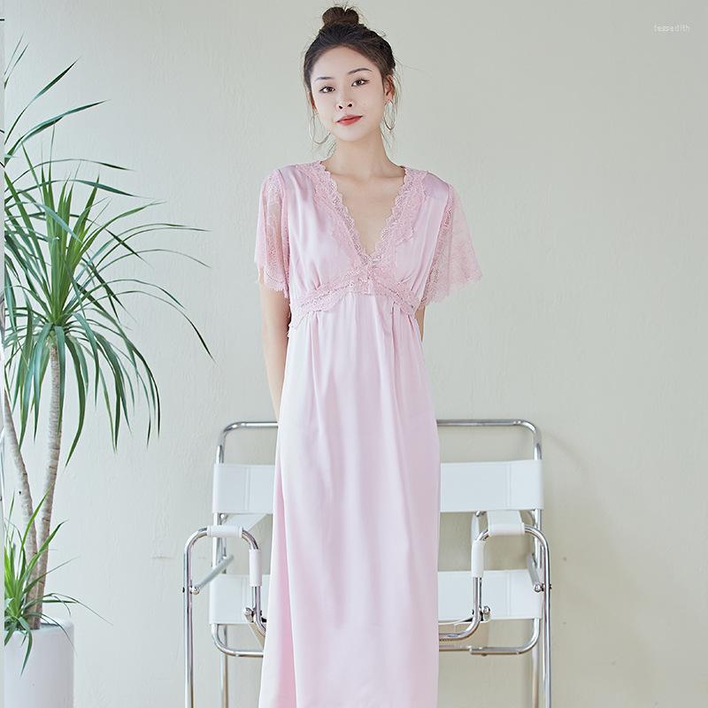 Women's Sleepwear Women Deep V Neck Nightgown Temptation Long Sleepshirt Sexy Lace Trim Novelty Casual Loose Home Dress Nighty, Blue
Women's Sleepwear Women Deep V Neck Nightgown Temptation Long Sleepshirt Sexy Lace Trim Novelty Casual Loose Home Dress Nighty, Blue