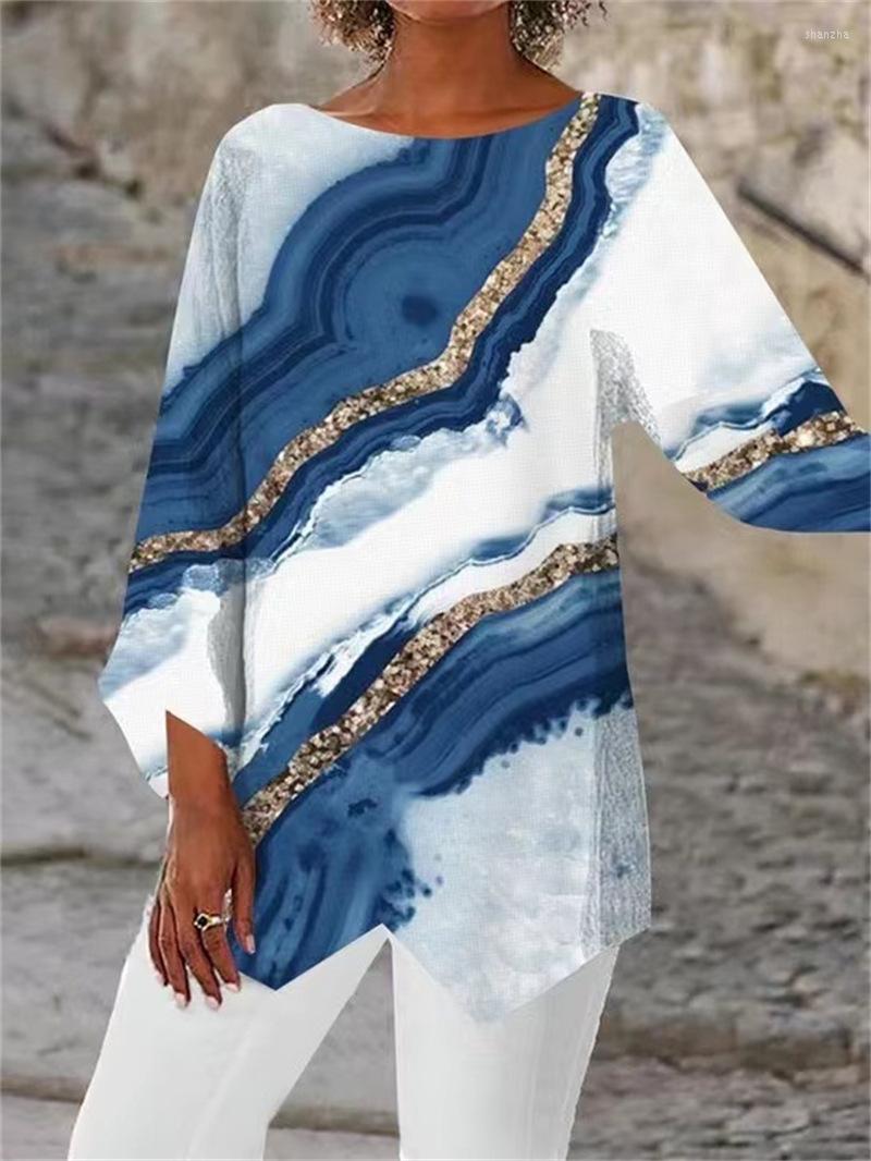 Women's Blouses Top Women Spring/Summer 2023 Selling Casual Women's Tee Geometric Print Long Sleeve Spliced Round Neck Shirt
Women's Blouses Top Women Spring/Summer 2023 Selling Casual Women's Tee Geometric Print Long Sleeve Spliced Round Neck Shirt