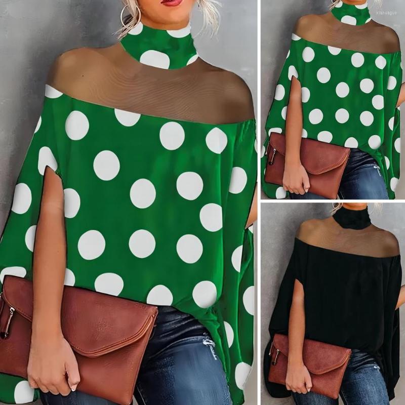 Women's Blouses Women Blouse High Half Collar Tops See-through Mesh Stitching Loose Fit Batwing Sleeve Solid Cape Daily Garment, Green
Women's Blouses Women Blouse High Half Collar Tops See-through Mesh Stitching Loose Fit Batwing Sleeve Solid Cape Daily Garment, Green