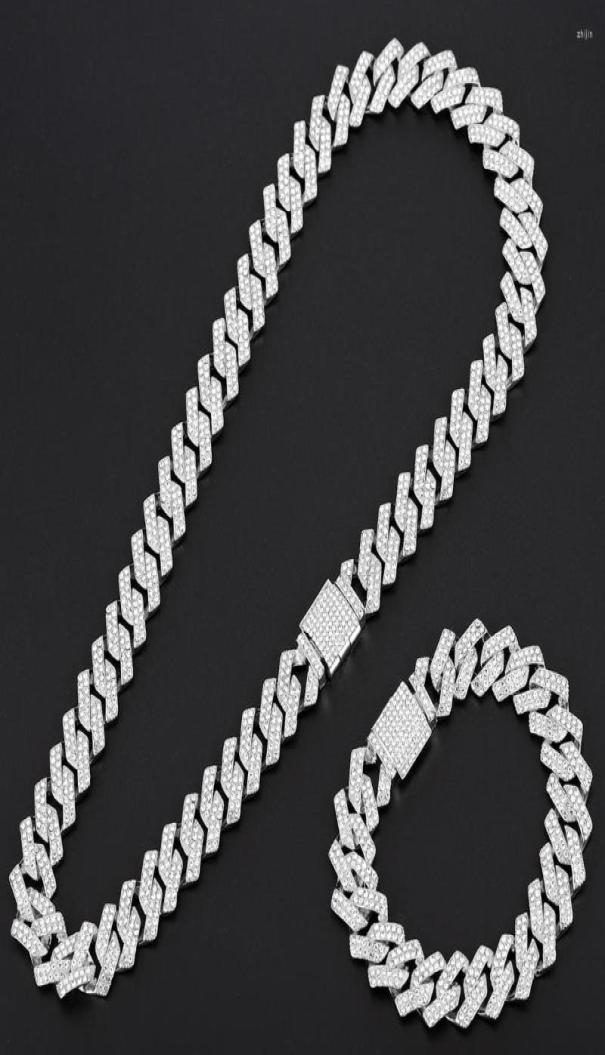 Chains 15mm Miami Prong Cuban Chain Link Silver Color Necklaces 2 Row Full Iced Out Rhinestones Bracelet Set For Mens Hip Hop6707807
Chains 15mm Miami Prong Cuban Chain Link Silver Color Necklaces 2 Row Full Iced Out Rhinestones Bracelet Set For Mens Hip Hop6707807