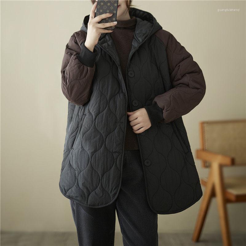 Women's Trench Coats Casual Spliced Fake Two Piece Cotton Padded Jacket Women Winter Versatile Medium Long Quilted Coat Loose Warm Hooded, Black
Women's Trench Coats Casual Spliced Fake Two Piece Cotton Padded Jacket Women Winter Versatile Medium Long Quilted Coat Loose Warm Hooded, Black