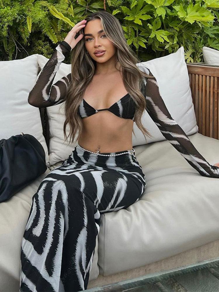 Swimwear Sexy V neck Zebra Stripes Two Pieces Sets 2023 Elegant Summer Women Hip Package Skirts Long Sleeve Short Top Party Suits A2069, Dark brown
Swimwear Sexy V neck Zebra Stripes Two Pieces Sets 2023 Elegant Summer Women Hip Package Skirts Long Sleeve Short Top Party Suits A2069, Dark brown