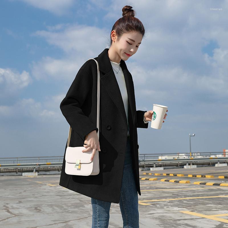 Women' Wool Ladies Long Sleeve Elegant Black Jacket Double Breasted Fashion Winter Casual Loose Warm Blended Windbreaker, Beige
Women' Wool Ladies Long Sleeve Elegant Black Jacket Double Breasted Fashion Winter Casual Loose Warm Blended Windbreaker, Beige
