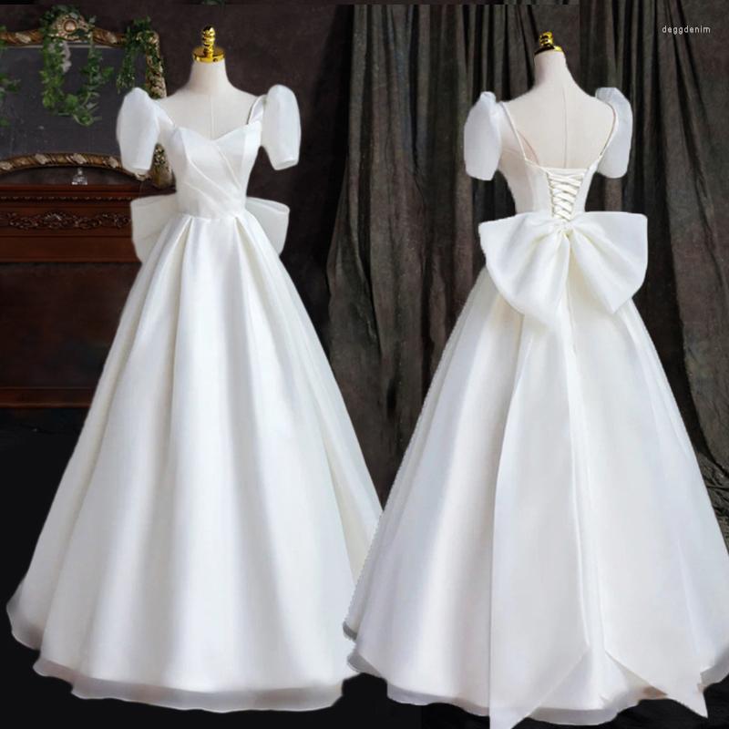 Party Dresses Women Summer Elegant Wedding Bride Dress Korean Fashion White Simple Big Bow Bandage A-Line Female Vestidos
Party Dresses Women Summer Elegant Wedding Bride Dress Korean Fashion White Simple Big Bow Bandage A-Line Female Vestidos