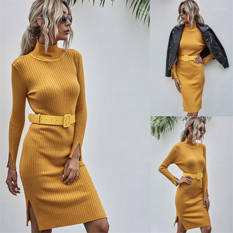 Casual Dresses Long Sleeve Winter Turtleneck Women Dress Knitting 2023 Bodycon Fashion, Yellow
Casual Dresses Long Sleeve Winter Turtleneck Women Dress Knitting 2023 Bodycon Fashion, Yellow