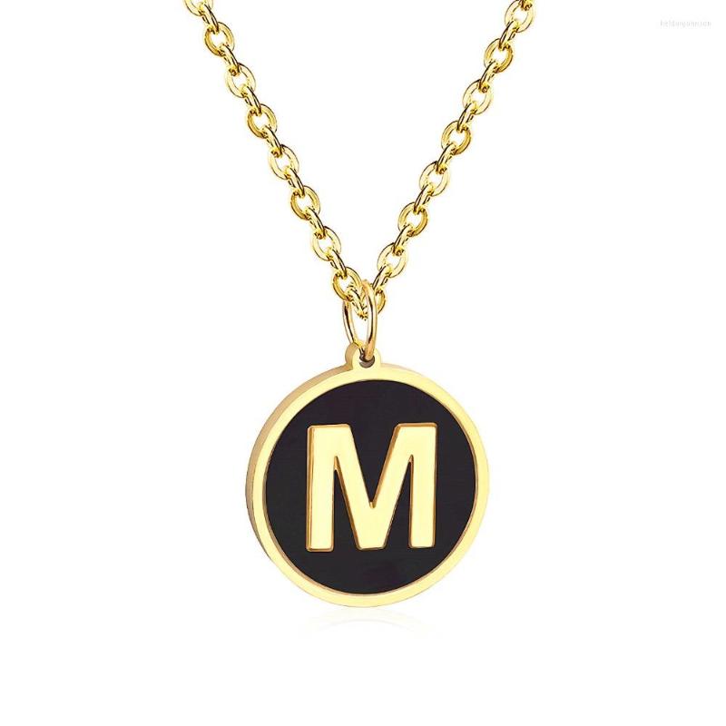Pendant Necklaces LUXUKISSKIDS Black Shell Pendants Stainless Steel Alphabet Letter M Fashion Chains Necklace For Women/Girl Party Gift
Pendant Necklaces LUXUKISSKIDS Black Shell Pendants Stainless Steel Alphabet Letter M Fashion Chains Necklace For Women/Girl Party Gift