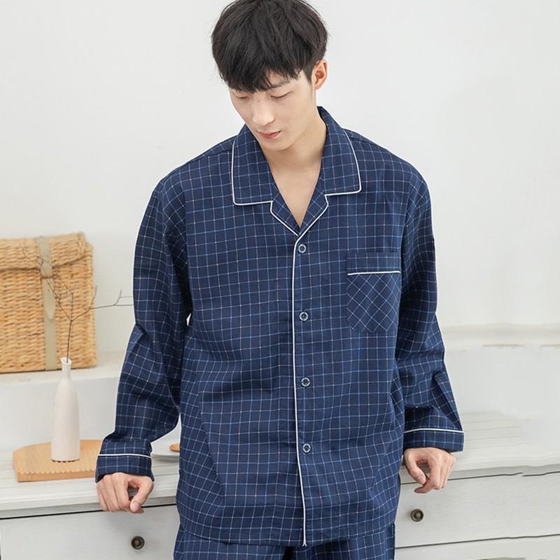 Men's Sleepwear Navy Blue Pajamas Suit Nightgown Sleep Set Cotton 2PCS Shirt&Pants Nightwear Men Pyjamas Home Wear Intimate Lingerie
Men's Sleepwear Navy Blue Pajamas Suit Nightgown Sleep Set Cotton 2PCS Shirt&Pants Nightwear Men Pyjamas Home Wear Intimate Lingerie