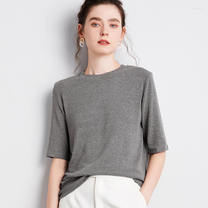 Women's T Shirts 2023 Autumn Solid Round Neck Medium Sleeve T-shirt Women's Net Color 5/4 Sleeves Slim Bottom Shirt Women A57, Pink
Women's T Shirts 2023 Autumn Solid Round Neck Medium Sleeve T-shirt Women's Net Color 5/4 Sleeves Slim Bottom Shirt Women A57, Pink