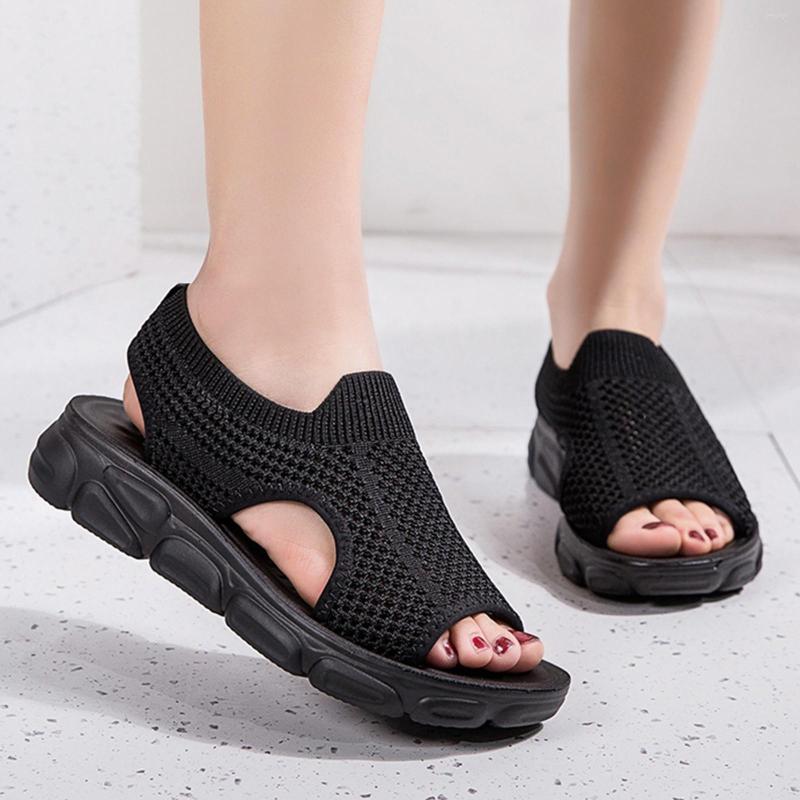 Sandals Ladies Soft Sole Comfortable Beach Shoes Casual Fashion Thick Mesh Breathable Flat Heel For Women, Black
Sandals Ladies Soft Sole Comfortable Beach Shoes Casual Fashion Thick Mesh Breathable Flat Heel For Women, Black