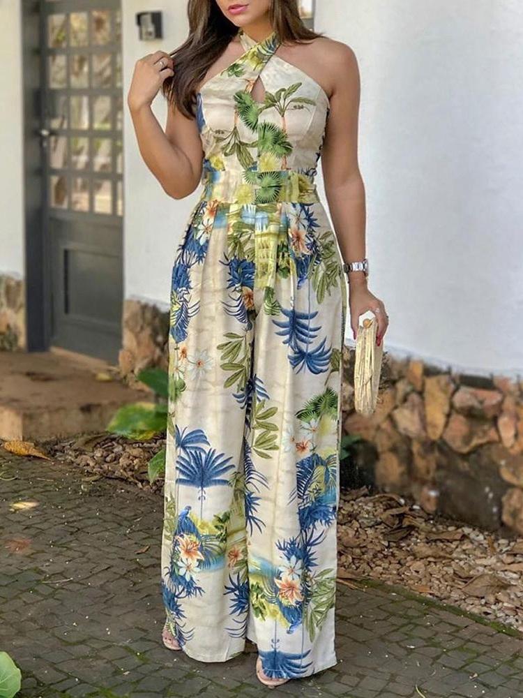 Women's Jumpsuits & Rompers Summer Women Elegant Sexy Leisure Jumpsuit Female V-Neck Vacation Casual Romper Crisscross Halter Tropical Print, Khaki
Women's Jumpsuits & Rompers Summer Women Elegant Sexy Leisure Jumpsuit Female V-Neck Vacation Casual Romper Crisscross Halter Tropical Print, Khaki