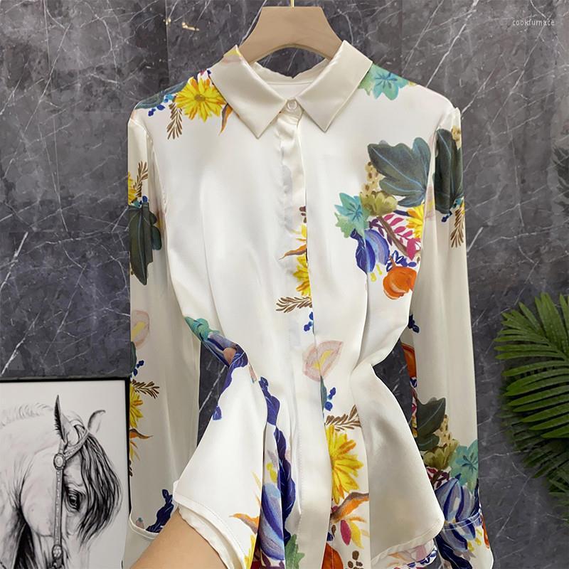 Women's Blouses Imitation Silk Art Vintage Oil Painting Print Satin Simulated Shirt Top Women Camisas De Mujer, White
Women's Blouses Imitation Silk Art Vintage Oil Painting Print Satin Simulated Shirt Top Women Camisas De Mujer, White