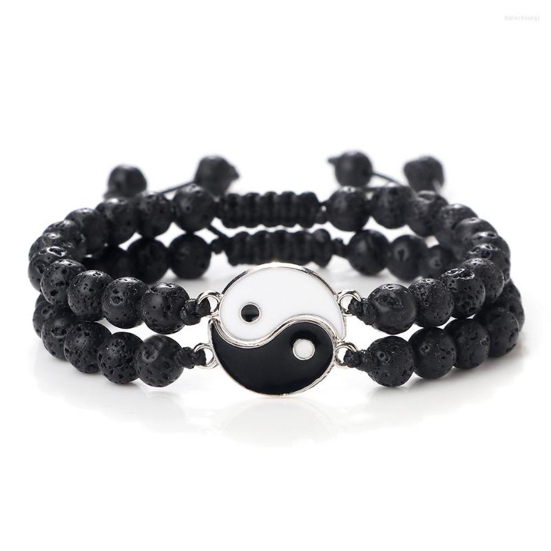Strand 2Pcs/set Tai Chi Yin Yang Bracelets Natural Stone Lava Beads Adjustable Matching Lover Fashion Couple Jewelry Gift 6mm
Strand 2Pcs/set Tai Chi Yin Yang Bracelets Natural Stone Lava Beads Adjustable Matching Lover Fashion Couple Jewelry Gift 6mm