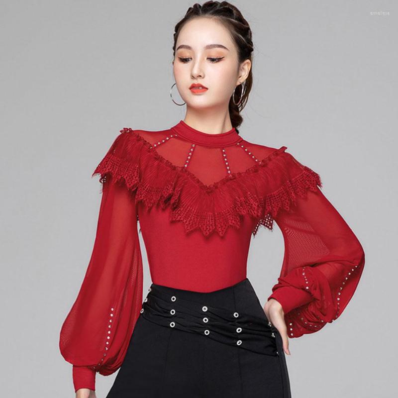 Stage Wear Female Latin Dance Shirt Autumn Long Sleeves Flower Dancing Performance Tops Ballroom Cha Druma Dancewear AS5112, Black shirt
Stage Wear Female Latin Dance Shirt Autumn Long Sleeves Flower Dancing Performance Tops Ballroom Cha Druma Dancewear AS5112, Black shirt
