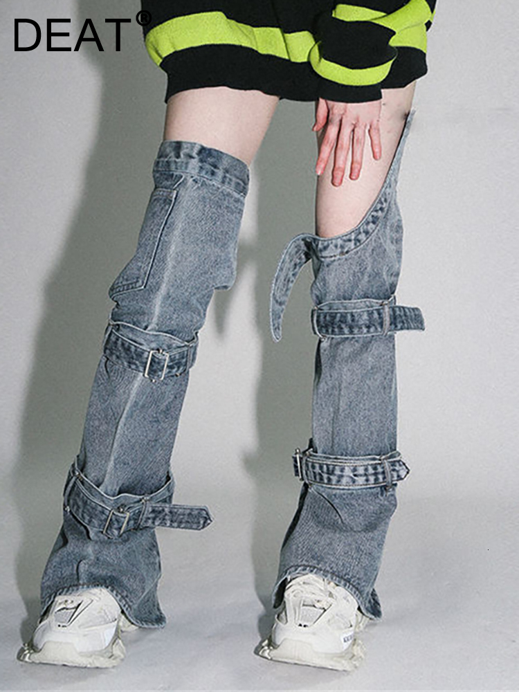 Women's Pants s DEAT Fashion Cotton Jeans Patchwork Strap Leg Cover Splicing Washed Blue Denim Spring 2023 Trend 17A5655 230512
Women's Pants s DEAT Fashion Cotton Jeans Patchwork Strap Leg Cover Splicing Washed Blue Denim Spring 2023 Trend 17A5655 230512