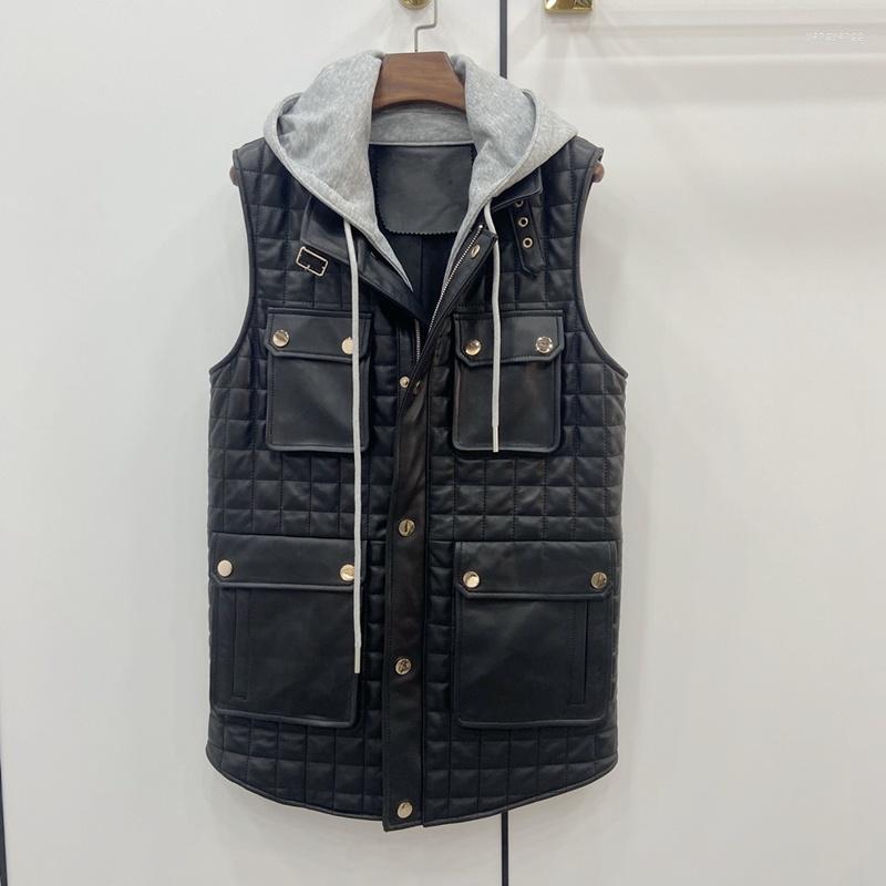 Women' Leather Women Vest Natural Genuine Fashion Autunm Winter Lady Sheepskin Jackets Sleeveless Soft High Quality H814, Black
Women' Leather Women Vest Natural Genuine Fashion Autunm Winter Lady Sheepskin Jackets Sleeveless Soft High Quality H814, Black