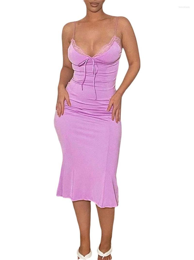 Casual Dresses Women Spaghetti Straps Long Dress Sleeveless Backless V Neck Tie Up Ruffle Hem Bodycon Summer Clubwear, Purple
Casual Dresses Women Spaghetti Straps Long Dress Sleeveless Backless V Neck Tie Up Ruffle Hem Bodycon Summer Clubwear, Purple