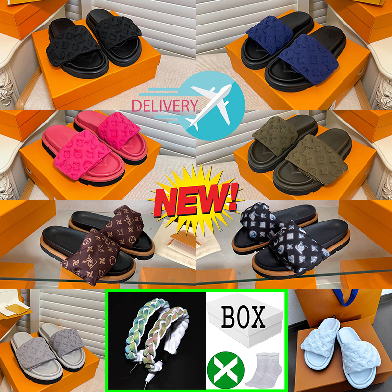 2023 Woman Slipper Pool Pillow Comfort Platform Noir Vert Bleu Clair jaune Designer Luxurious Sandles Mule Slides Platforms Sandal For Real Leather Summer Shoe, 23
2023 Woman Slipper Pool Pillow Comfort Platform Noir Vert Bleu Clair jaune Designer Luxurious Sandles Mule Slides Platforms Sandal For Real Leather Summer Shoe, 23