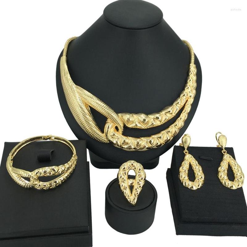 Necklace Earrings Set Yuminglai Italian Gold Plated Jewelry African Brazilian Dubai Big For Women Birthday Wedding Gift FHK14402, Picture shown
Necklace Earrings Set Yuminglai Italian Gold Plated Jewelry African Brazilian Dubai Big For Women Birthday Wedding Gift FHK14402, Picture shown