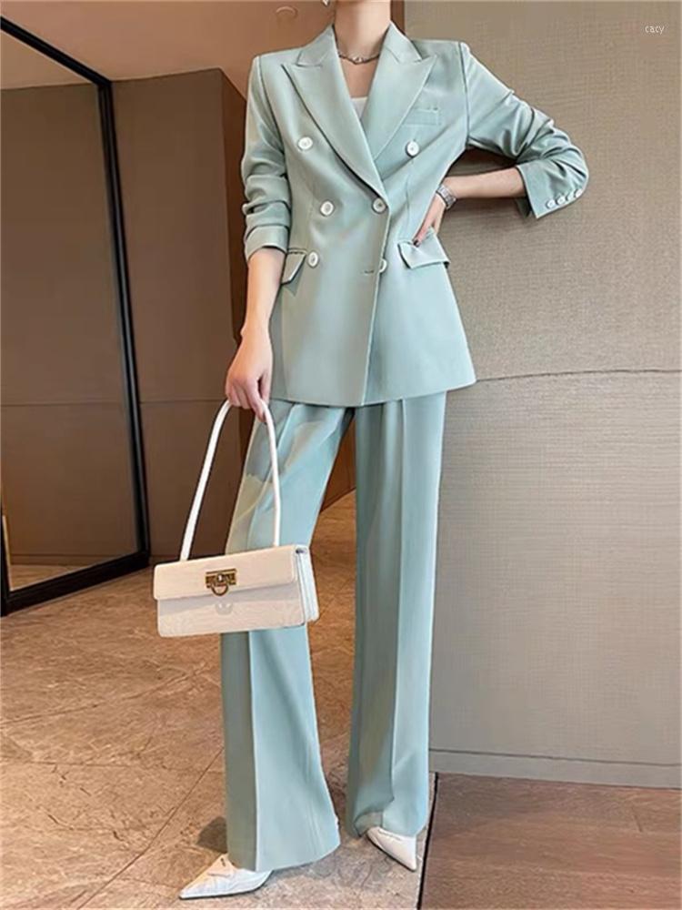 Women's Two Piece Pants Green Suits For Women Spring 2023 Lapel Female Double Breasted Coat Wide Leg Office Ladies Blazers Suit, White
Women's Two Piece Pants Green Suits For Women Spring 2023 Lapel Female Double Breasted Coat Wide Leg Office Ladies Blazers Suit, White