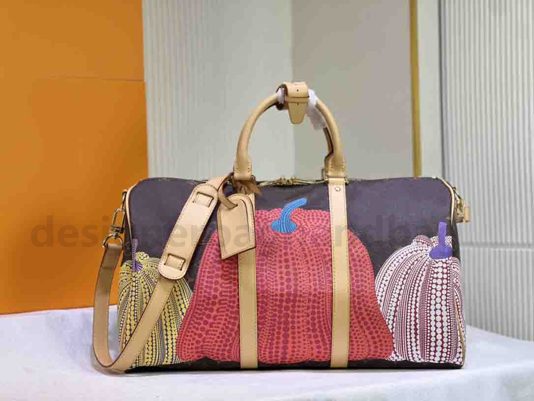 M46441 Men's Designer Duffel Bags x YK Keepall 45 Practical bag Yayoi Kusama colorful pumpkins Designer Travel Bag Damier Graphite canvas Duffle Bags, Orange
M46441 Men's Designer Duffel Bags x YK Keepall 45 Practical bag Yayoi Kusama colorful pumpkins Designer Travel Bag Damier Graphite canvas Duffle Bags, Orange