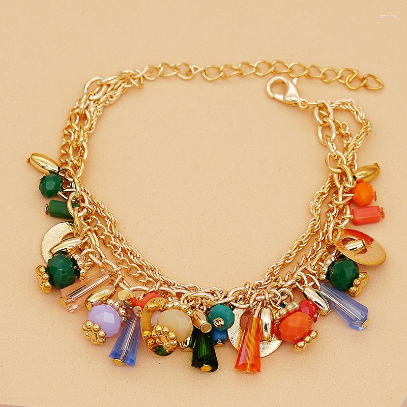 Charm Bracelets Cross-border European And American Fashion Bohemian Glass Crystal Mixed Color Multilayer Beaded Chain Bracelet For Women
Charm Bracelets Cross-border European And American Fashion Bohemian Glass Crystal Mixed Color Multilayer Beaded Chain Bracelet For Women