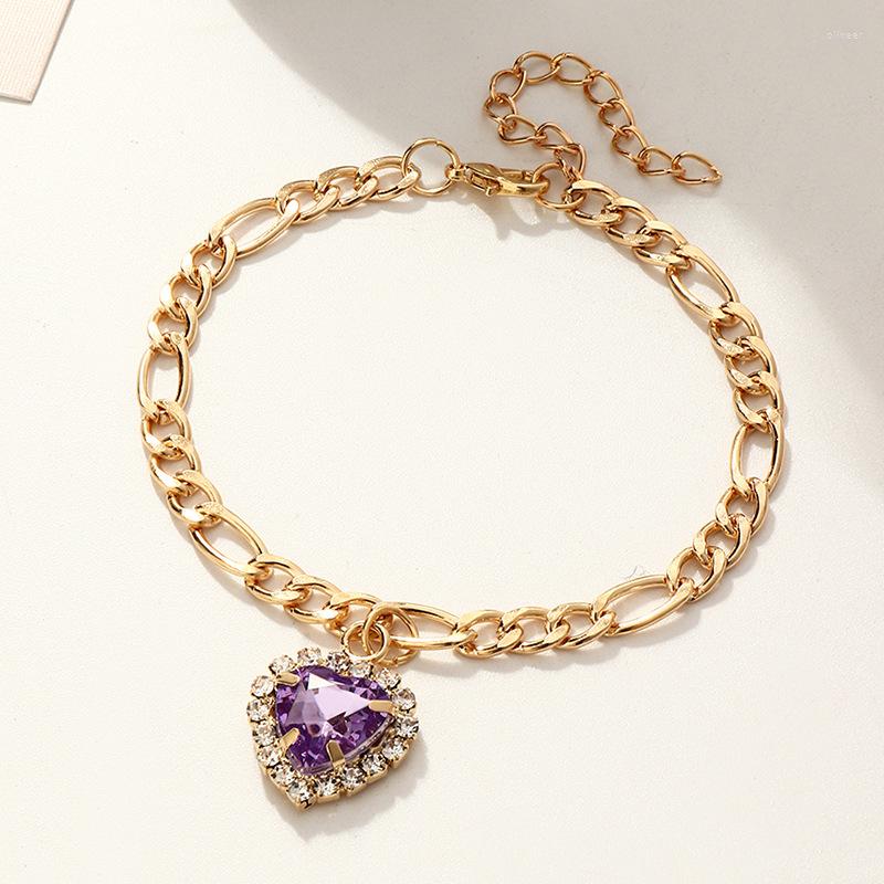 Link Bracelets Noble Crystal Heart Bracelet Set For Women Bohemia Metal Chain Bangle Boho Jewelry Ladies Luxury Cubic Zircon CZ Bijoux
Link Bracelets Noble Crystal Heart Bracelet Set For Women Bohemia Metal Chain Bangle Boho Jewelry Ladies Luxury Cubic Zircon CZ Bijoux