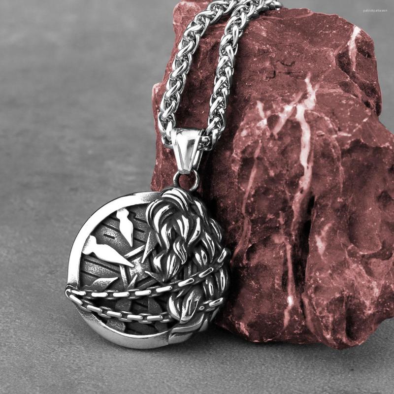 Pendant Necklaces Nordic Vikings Warrior Shield Necklace Men's Stainless Steel Vintage Hip-hop Biker Punk Jewelry Gift Wholesale
Pendant Necklaces Nordic Vikings Warrior Shield Necklace Men's Stainless Steel Vintage Hip-hop Biker Punk Jewelry Gift Wholesale